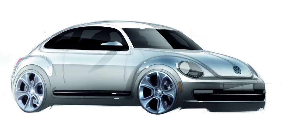  Volkswagen Beetle Design Sketch Front 3 4 The revised dimensions have 