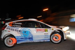 IRC Rallye Sanremo : Ford on the Ronde Stage run at night, glowing brake discs and the works!