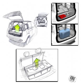 Fiat Nuova Panda Design Story : Removable waterproof Cargo Box in the boot