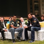 Mark Webber, Karun Chandhok at the Renault Pulse Unveiling