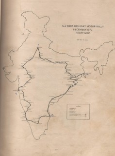 1972 All India Highway Motor Rally - Route Map