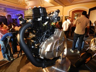 Bajaj Pulsar 200 NS engine on display at the unveiling