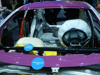 Horizontal Collapsible Steering Column and Pedal on a Ford Fiesta hatch at the 11th Auto Expo 2012