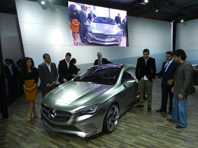 Mercedes-Benz Concept A-Class unveiled at the 11th Auto Expo by Masaba Gupta, Irfan Pathan, Chetan Bhagath and Farhan Akhtar