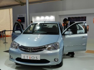 Toyota Etios at the 11th Auto Expo 2012