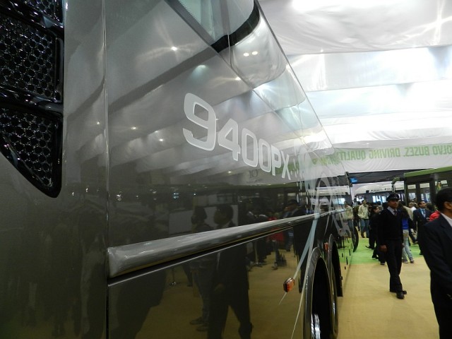 Volvo Buses at the 11th Auto Expo 2012 : 14.5m long multi axle with steered axle, the 9400PX