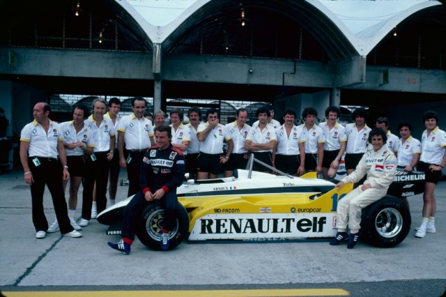 1982 - Brazilian Grand Prix, René Arnoux, Alain Prost and RE 30B
