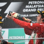 Fernando Alonso on the podium at the F1 2012 Malaysian Grand Prix Photo 2