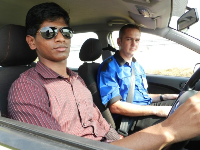 Karthik M, Riot Engine and Nick Osborne, Advanced Driving Institute at the Ford DSFL Program in Chennai