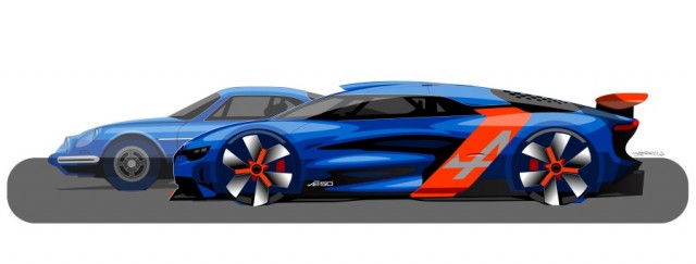 Renault Alpine A110-50 Design Sketch : Alpine A110 Berlinette in the background 08