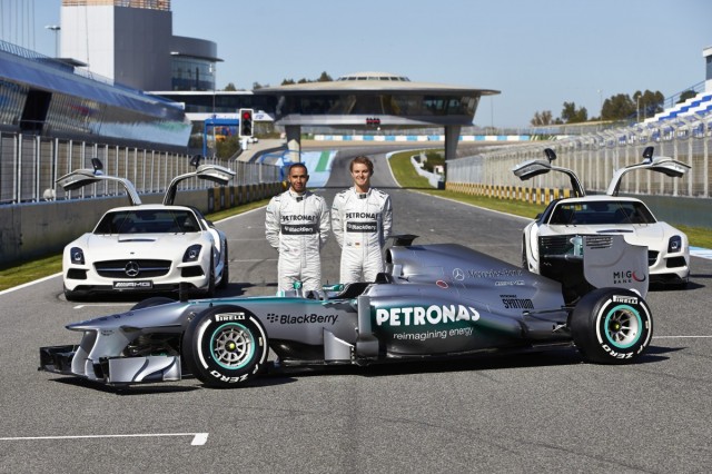 Mercedes AMG Petronas F1 W04 Unveiled at Jerez : Lewis Hamilton and Nico Rosberg