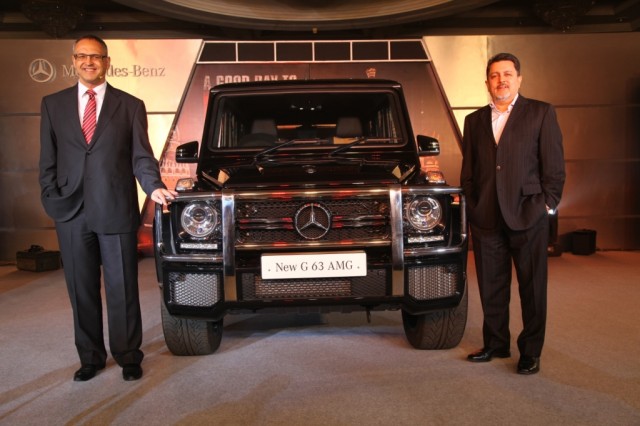 Mr. Eberhard Kern, MD & CEO, Mercedes-Benz India and Mr. Vijay Singh,CEO, Fox Star Studio India at the launch of G63 AMG in India