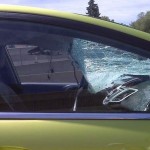 Runaway Wheel Crashes into a Fiesta