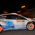 IRC Rallye Sanremo : Ford on the Ronde Stage run at night, glowing brake discs and the works!