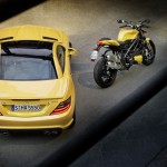 Mercedes-Benz SLK 55 AMG and Ducati Streetfighter 848 : Bologna