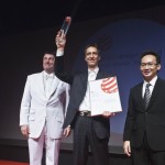 Prestigious red dot design award for Unimog study (Left ro Right) Prof. Dr. Peter Zec, Founder and President Red Dot Design Award; Kai Sieber, Director Design Vans & Trucks, Mercedes-Benz; Ken Koo, President Red Dot Singapore