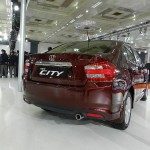 Honda 'Carnelian Red Pearl' City at the Auto Expo 2012 : Rear