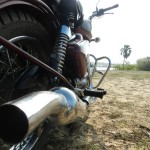 The off-road only exhaust, shown here on a Royal Enfield Classic 350 OFF the ROAD