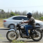 Saurabh on his Royal Enfield Bullet Electra