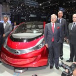 Mr. Ratan N. Tata, Chairman, Tata Sons & Tata Motors, Mr. Cyrus P Mistry, Deputy Chairman, Tata Sons, Mr. Ravi Kant, Vice Chairman, Tata Motors, Mr. P M Telang, Managing Director - India Operations, Tata Motors and Dr. Timothy Leverton, Head – Advanced and Product Engineering, Tata Motors unveil the Tata Megapixel