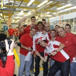 Valentino Rossi and Nicky Hayden at the Ducati factory for the GP12 Unveiling