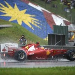 Fernando Alonso wrestles the F2012 through the rain, Scuderia Ferrari, F1 2012 Malaysian Grand Prix 02