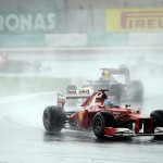 Fernando Alonso wrestles the F2012 through the rain, Scuderia Ferrari, F1 2012 Malaysian Grand Prix