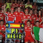 Team Scuderia Ferrari celebrates the F1 2012 Malaysian Grand Prix