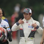 Formula 1 2012 : (From L to R )Matt Morris, Chief Designer, Kamui Kobayashi, Alex Sauber, Marketing Director, Sauber F1 Team at the Chinese GP Qualifying