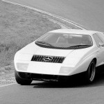 Test drive on the Hockenheim race track: Mercedes-Benz C 111/I with a three-rotor Wankel-engine, 1969 (Photo 05)