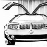 Mercedes-Benz research car C 111-II with four-rotor Wankel engine, 1970 : Design Sketch Rear