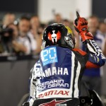 MotoGP 2012 : Jorge Lorenzo, Yamaha Factory Racing, celebrates his victory at the Qatar Grand Prix Race (Photo 04)