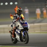 MotoGP 2012 : Jorge Lorenzo, Yamaha Factory Racing, celebrates his victory at the Qatar Grand Prix Race (Photo 06)