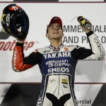 MotoGP 2012 : Jorge Lorenzo, Yamaha Factory Racing, celebrates his victory at the Qatar Grand Prix Race (Photo 07)
