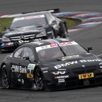 Bruno Spengler driving the BMW Bank M3 DTM for BMW Team Schnitzer trailed by Gary Paffett, THOMAS SABO Mercedes AMG C-Coupé at Lausitzring