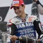 Jorge Lorenzo, Yamaha Racing Team celebrates his podium : 2012 MotoGP Grand Prix Of Portugal At Estoril 03
