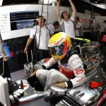 Lewis Hamilton Formula 1 2012 Spanish GP Pit Garage