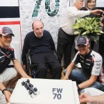 Pastor Maldonado and Bruno Senna, Williams F1 with Sir Frank Williams, Team Principal, Williams F1 during an event to celebrate his 70th Brirthday
