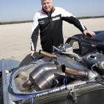 Wolfgang Hatz, Member of the Executive Board Research and Development of Porsche AG with the Porsche 918 Spyder Rolling Chassis
