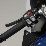 BMW HP4 adjustable Dynamic Traction Control in "Slick" mode.