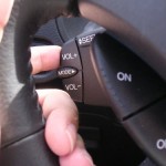 New Ford Figo Kinetic Blue and Bright Yellow : Interior Steering Column Mounted Audio Controls